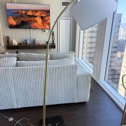 Modern Arc Floor Lamp with Marble Base