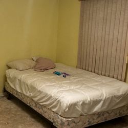 Full Mattress With Topper And Box With metal Frame