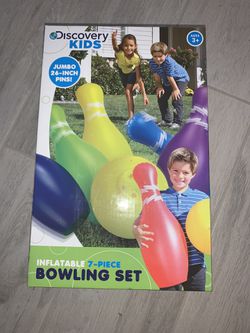 👍🏻 Discovery Kids Inflatable 7-Piece Bowling Set Jumbo 26-inch Pins
