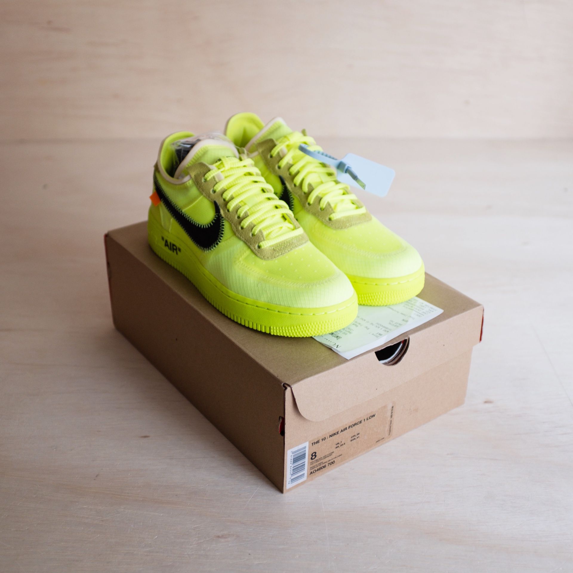 Nike Air Force 1 Low Off White OW Volt Size 8