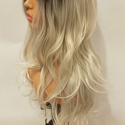 Long Blonde Wavy Wig