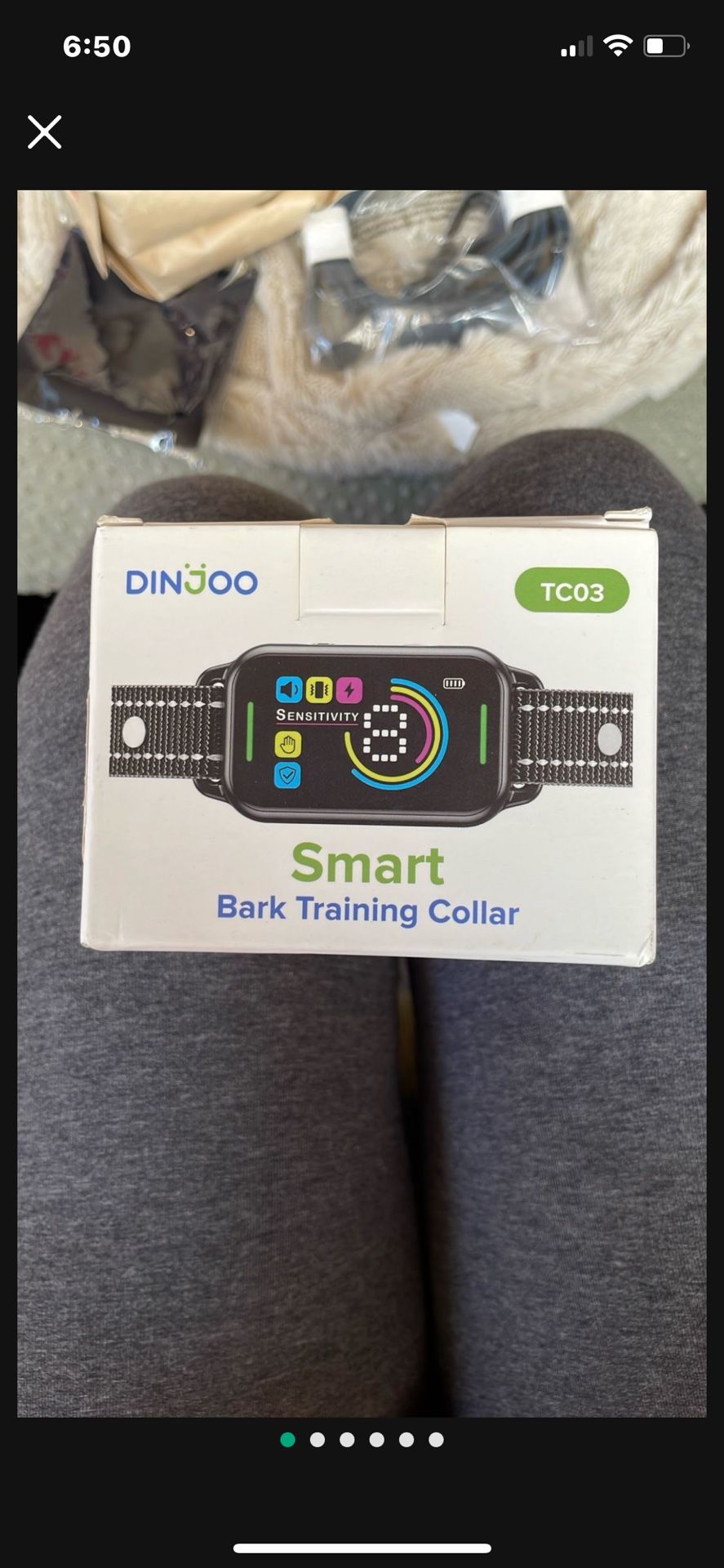 DINJOO Bark Collar, Dog Bark Collar for Large Medium Small Dogs,Smart Bark Collar,Rechargeable Anti Barking Training Collar with 8 Adjustable Sensitiv