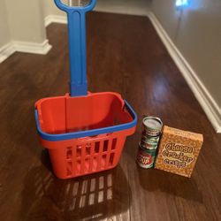 MELISSA & DOUG FILL & ROLL GROCERY BASKET PLAY SET 