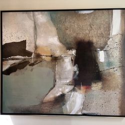 Large Abstract Art — Ethan Allen "True Dawn" — Framed Canvas