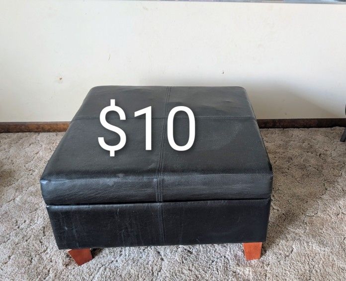 Black Storage Ottoman