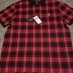 Ralph Lauren Red & Black Polo Shirt (Men’s XL)