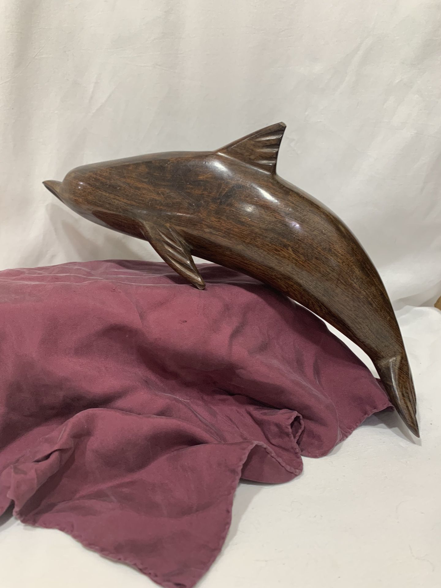 Wooden Dolphin Statue