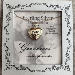NEW STERLING SILVER GRANDMA LOCKET NECKLACE