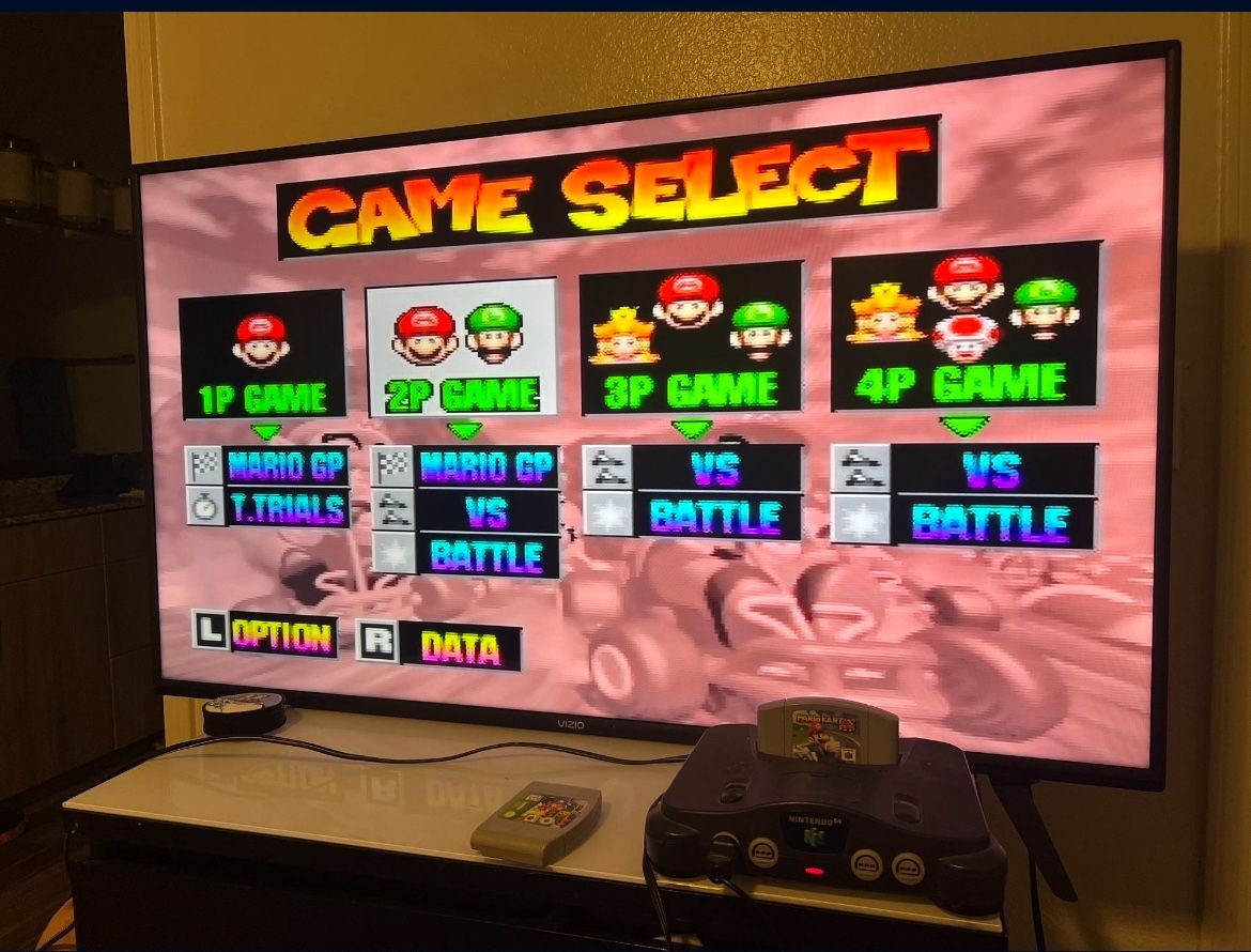 Nintendo 64 with games