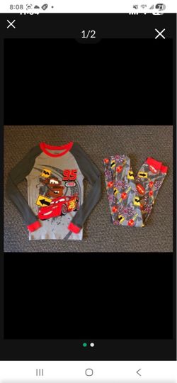 NEW Disney Cars Lightening McQueen Race Car Long Sleeves Shirt Top Pants Pajamas Set