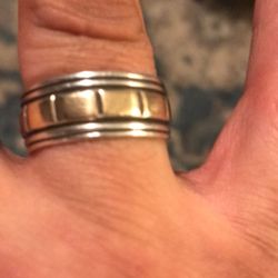 Vintage 925 & 14k Mens Ring  