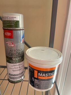 tile adhesive & grout sealer 1/2 used