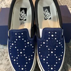 Vans Pearlized Slip On Sz 9.5 Indigo  