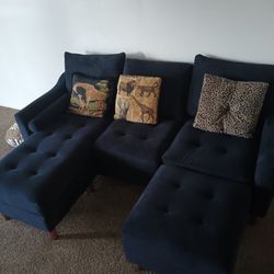 Nice Blue Small Couch Set