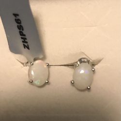 Coober Pedy Opal & Silver Earrings