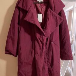 NEW WITH TAGS A NEW DAY BURGUNDY TRENCH COAT XL