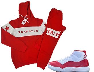 TRAP $TAR APPAREL RED JOGGER SET