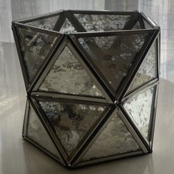 GEO MERCURY GLASS VOTIVE CANDLE