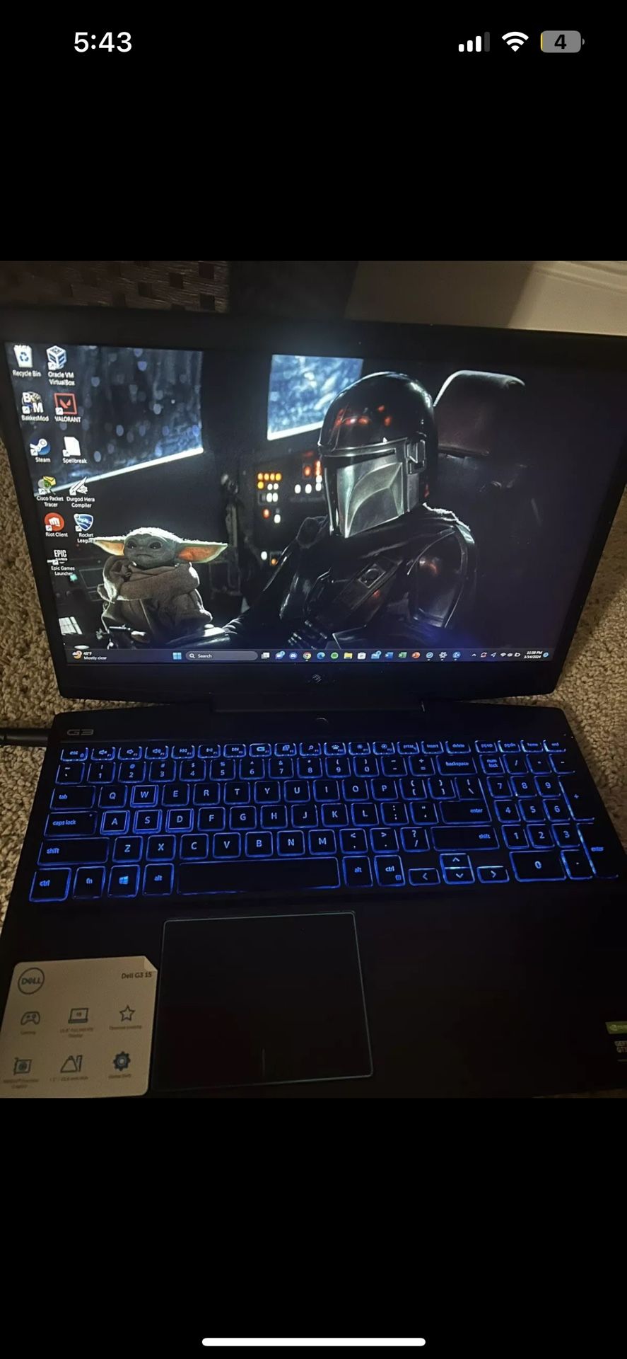 Dell G3 3590 15.6" Laptop i5-9300H, 8GB, 512GB, GTX1660Ti, WIN 11