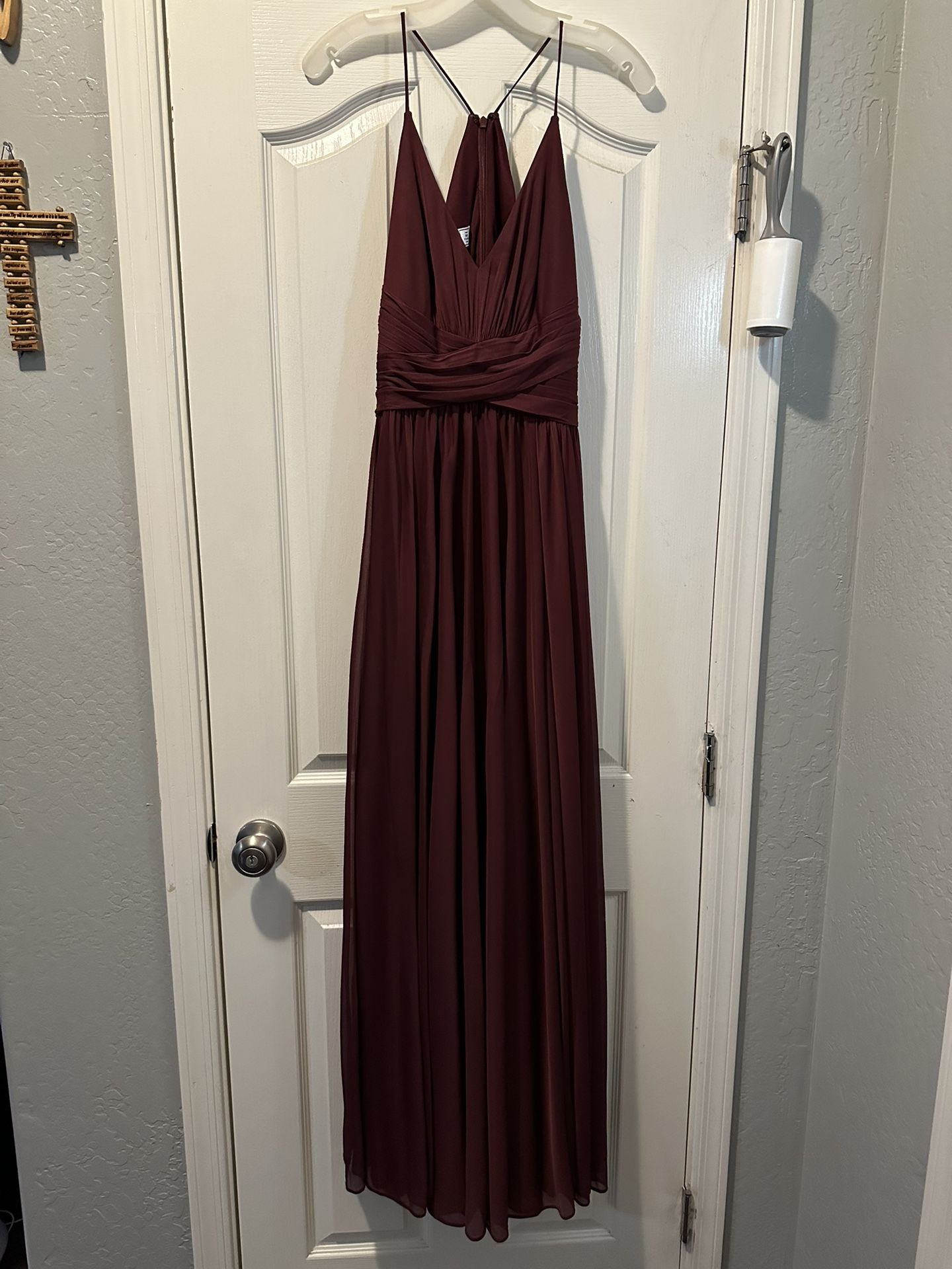 spaghetti strap mesh cross waist bridesmaid dress BLACKSPAGHETTI STRAP MESH CROSS WAIST BRIDESMAID DRESS
