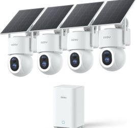 Brand new 4K Solar Security Camera System 4-Cam Kit with 360° PTZ & AI Detection