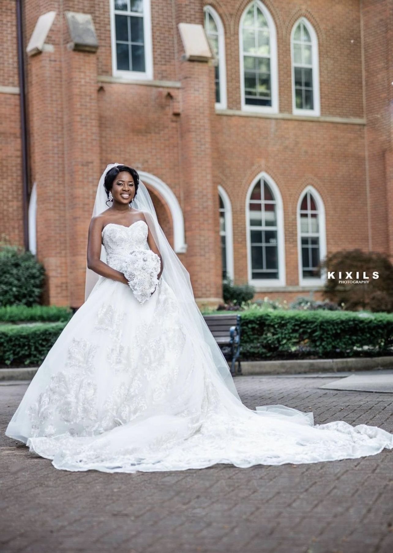 Henri’s Cloud Nine Wedding Strapless Ball Gown with Royal Train