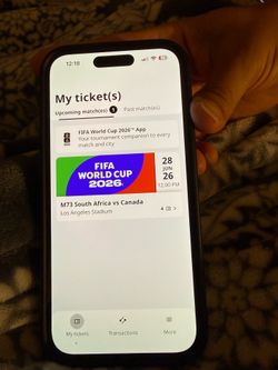 WORLD CUP! SELLING 1 TICKET FOR CANADA VS SOUTH AFRICA SECTION 331