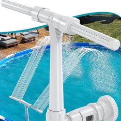 Pool Fountain for Above and In-Ground Pools, Adjustable Dual Spray Waterfall Sprinkler Cooler for Pool, Swimming Pool Spa Water Fountain, High-Pressur