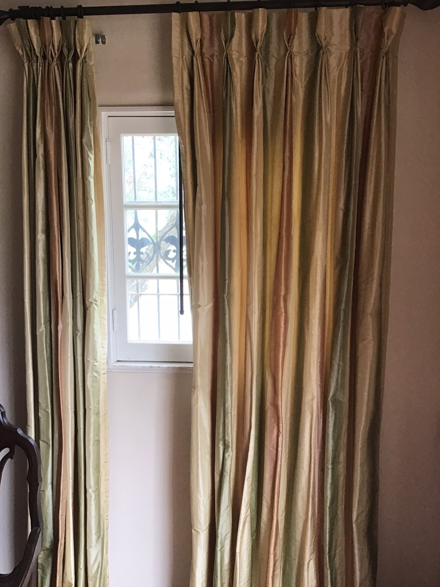 PRICE DROP $35 Beautiful Custom Lined Pinch Pleat Drapes 1 Pair From Historic LJ Home