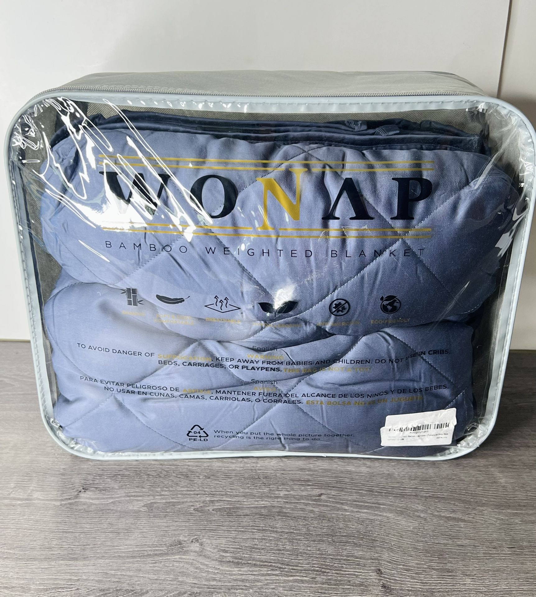 WONAP Bamboo Weighted Blanket | 100% Natural Bamboo Cooling, 60”x80” Queen