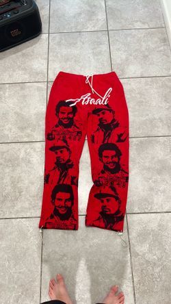 red and black asaali sweats