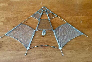 Brand New: Hand Made Spider Web and Spider Stained Glass Window Hanger