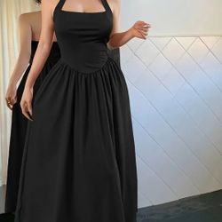 Beautiful Anckle Length Black Gothic Elegant Dress Size Medium Large