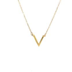 Letter V Necklace 18k 