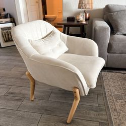 Beige Linen Armchair