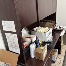 Large Desk With Matching Cabinet