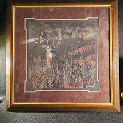 Vintage Exclusive Jim Hansel Signed And  Framed Art Print Titled "Keeping The Watch" 23x23