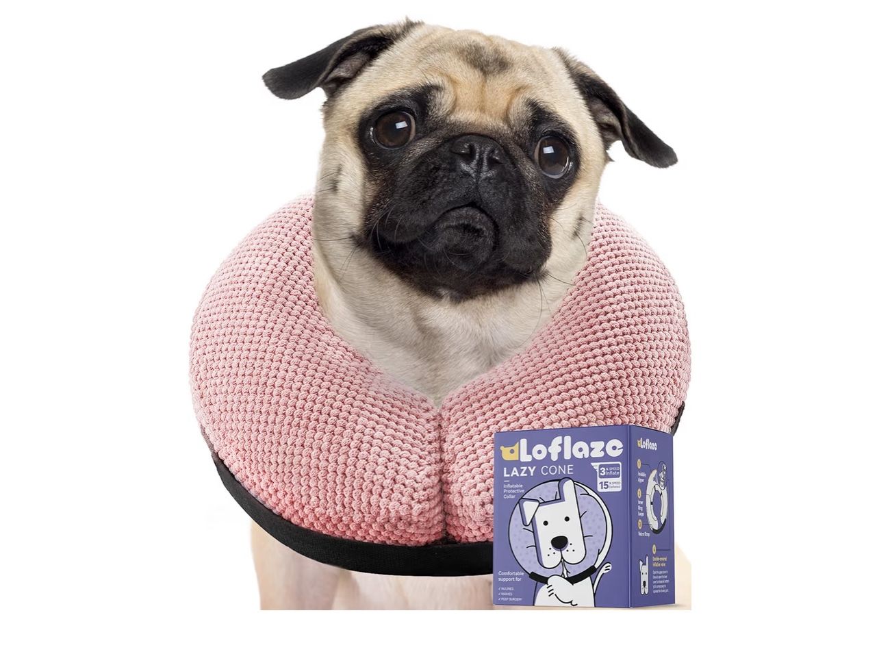 Soft Inflatable Dog Cone Collar for Large Medium Small Dogs Cats After Surgery - Neck Donut, E Collar Alternative for Recovery
