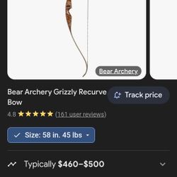 Bear Grizzly Glass Powered AMD 58", 45lbs.