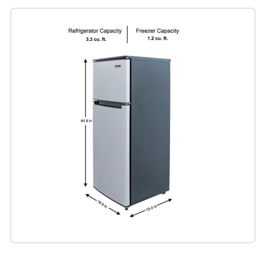Magic Chef 4.5 cu. ft. 2 Door Mini Fridge in Stainless Look with