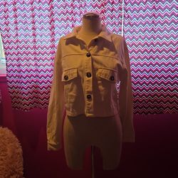White Crop Jean Jacket