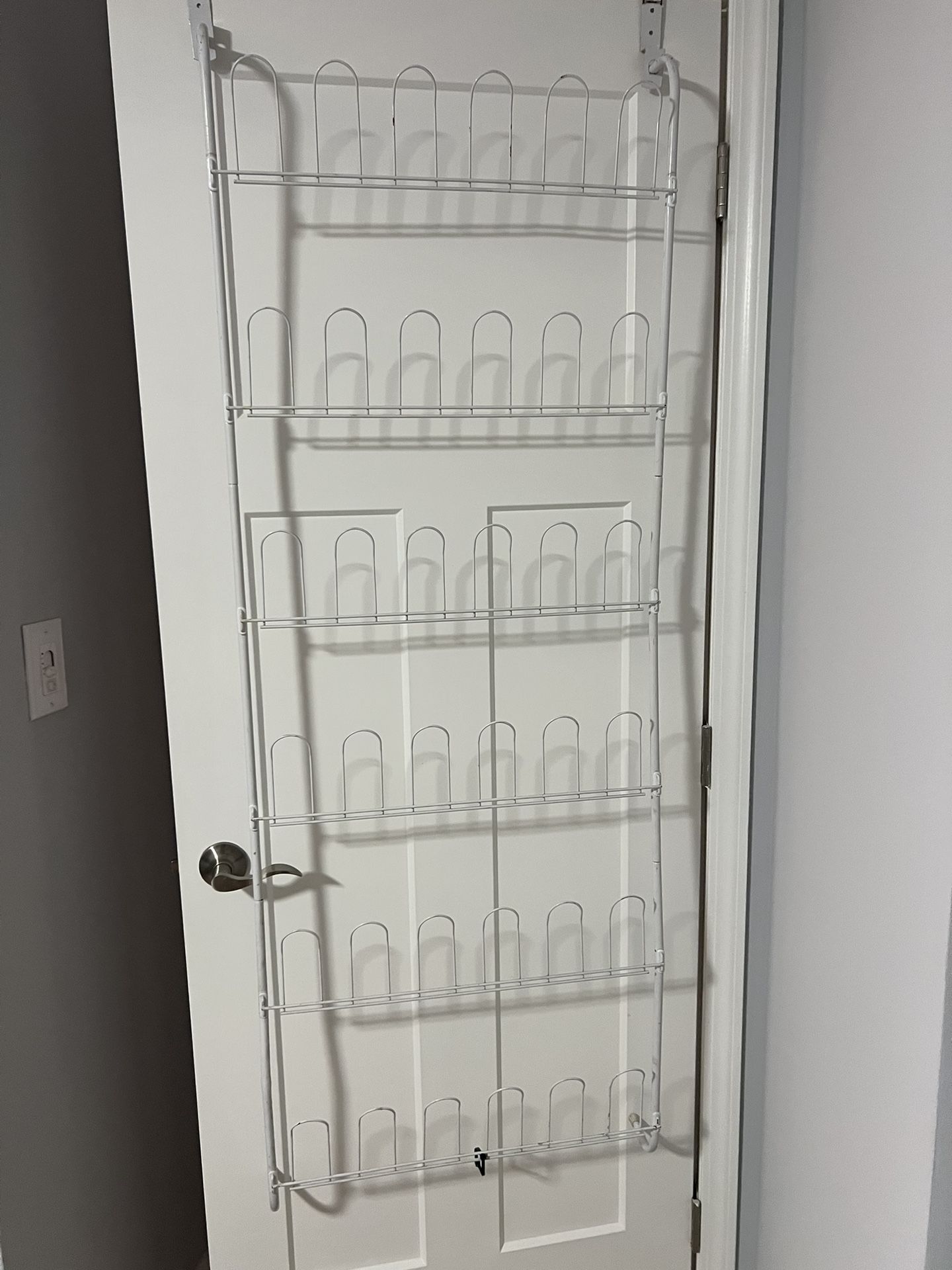 White Steel Over The Door Shoe Rack (18 Pair)