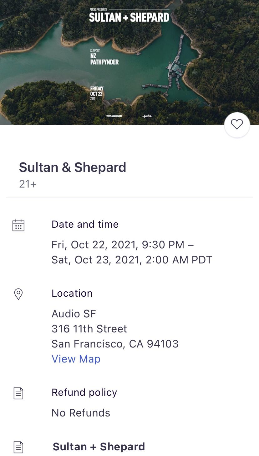 Tickets To Sultan And Shepard Concert On 10/22 @ San Francisco Night Club Audio 