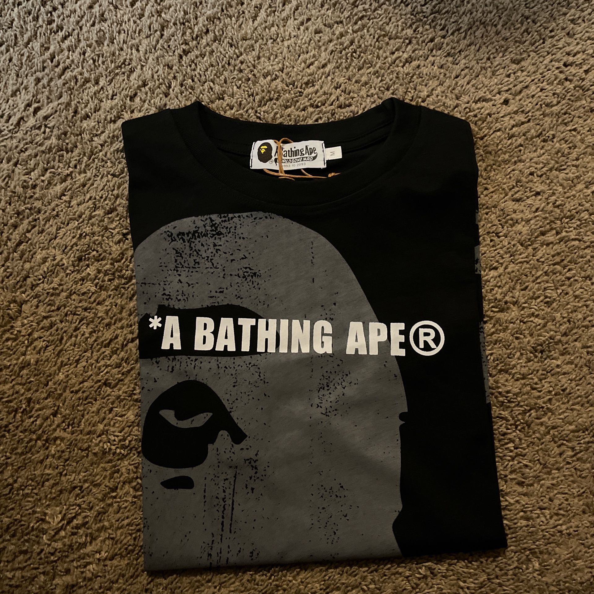 BAPE black and white tee shirt