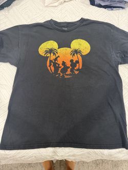 Disney Mickey Mouse Sunset Silhouette T-Shirt Men's XL Black Tee