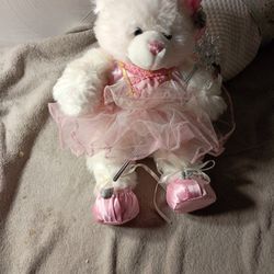 Build-A-Bear White Ballerina Bear Dated 2006
