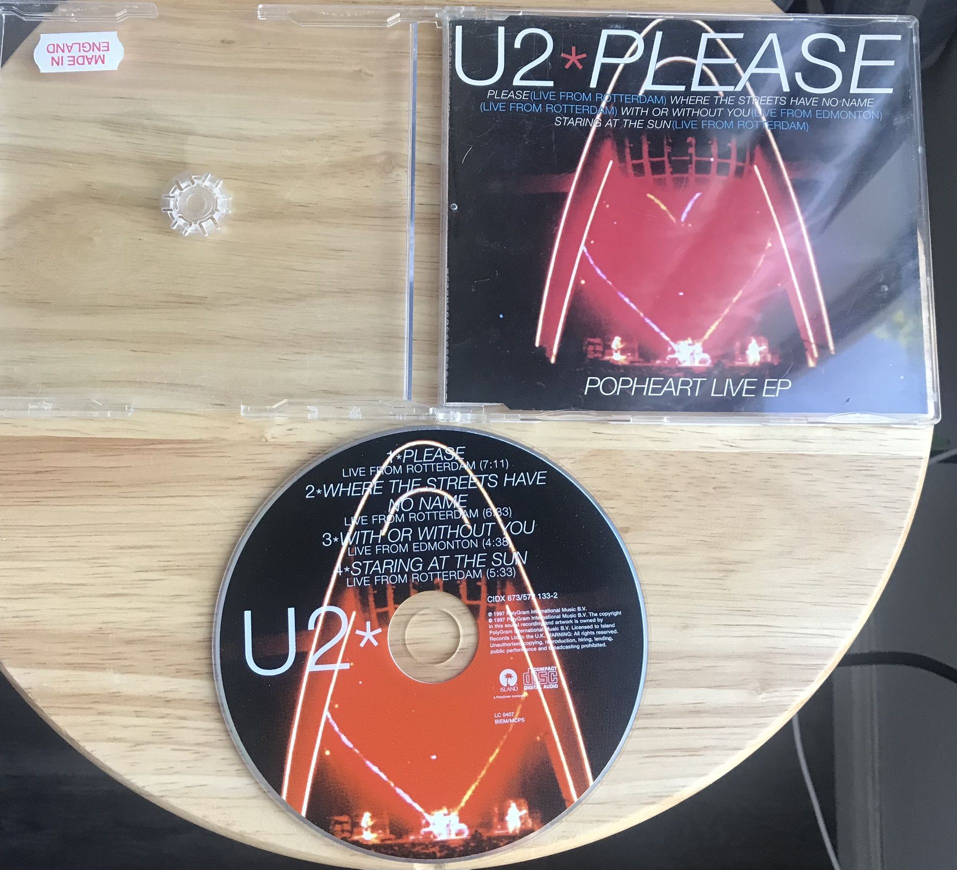 U2 PLEASE POPHEART LIVE EP UK