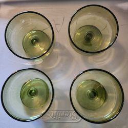Vintage Green Glass Bowls (6)