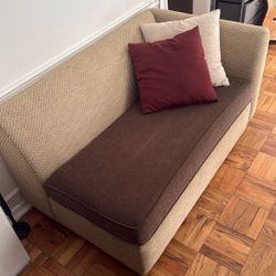 Beige Chaise Sleeper Lounge