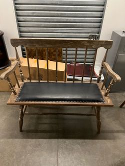 Vintage leather bench